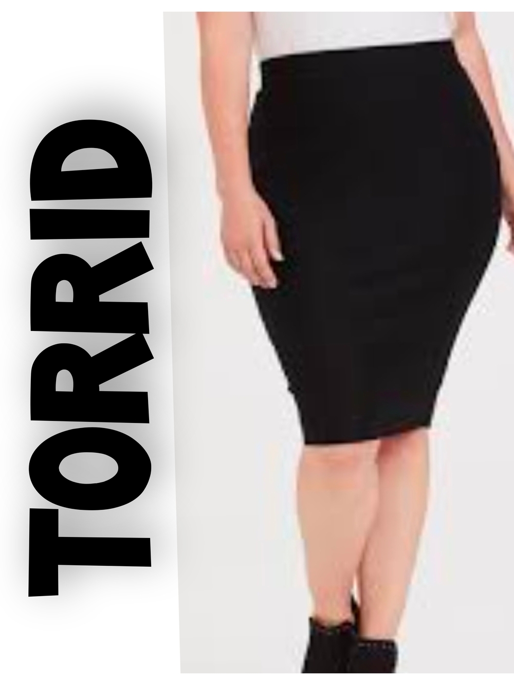 torrid Black Stretch Ponte Pencil Skirt Size 2
